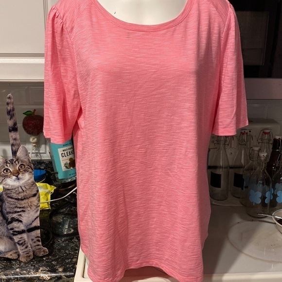 I womens Talbots pink short sleeve stretch regular size top XL - Picture 1 of 4